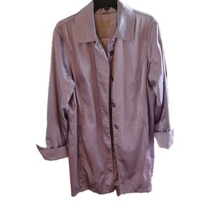 Mycra‎ Pac One Rain Coat Women's M/L Lilac Irradescent Button Down Slash Pockets